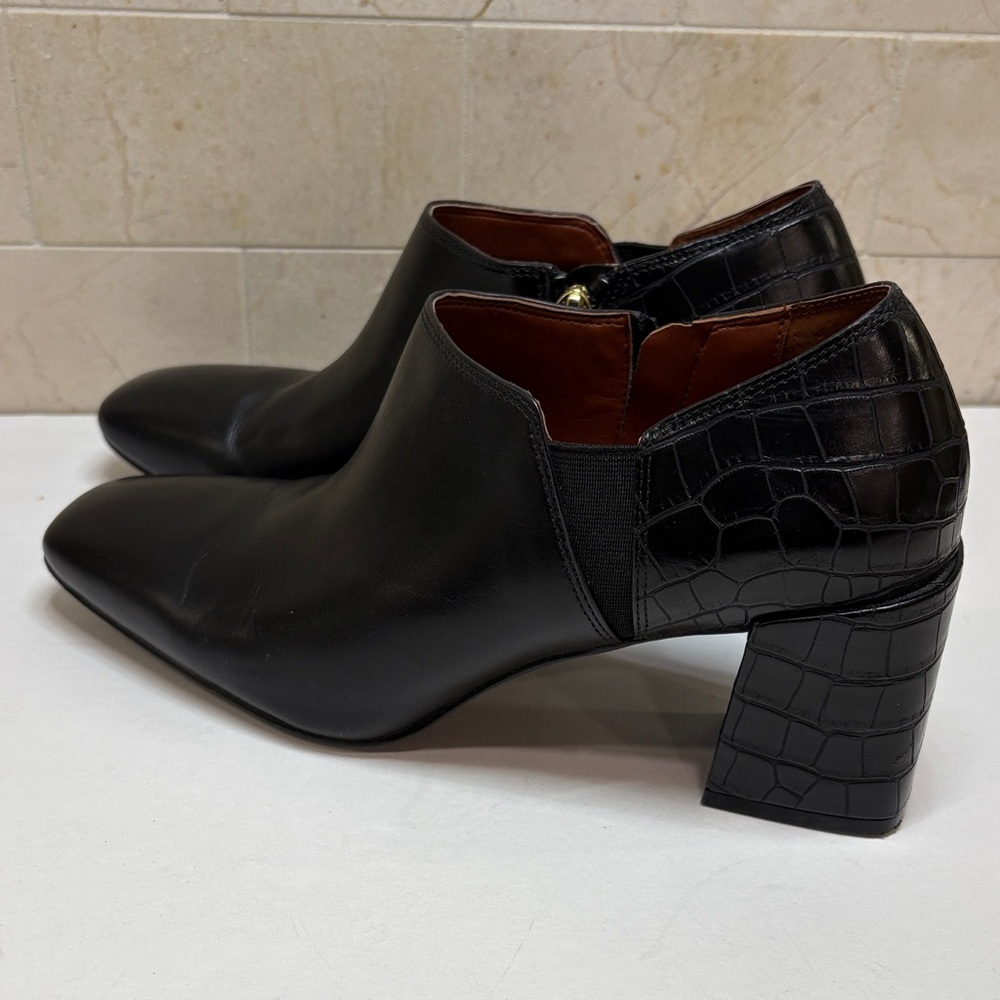 Vionic Black Croc-Patterned Heels Leather Shoes, 8 - image 3